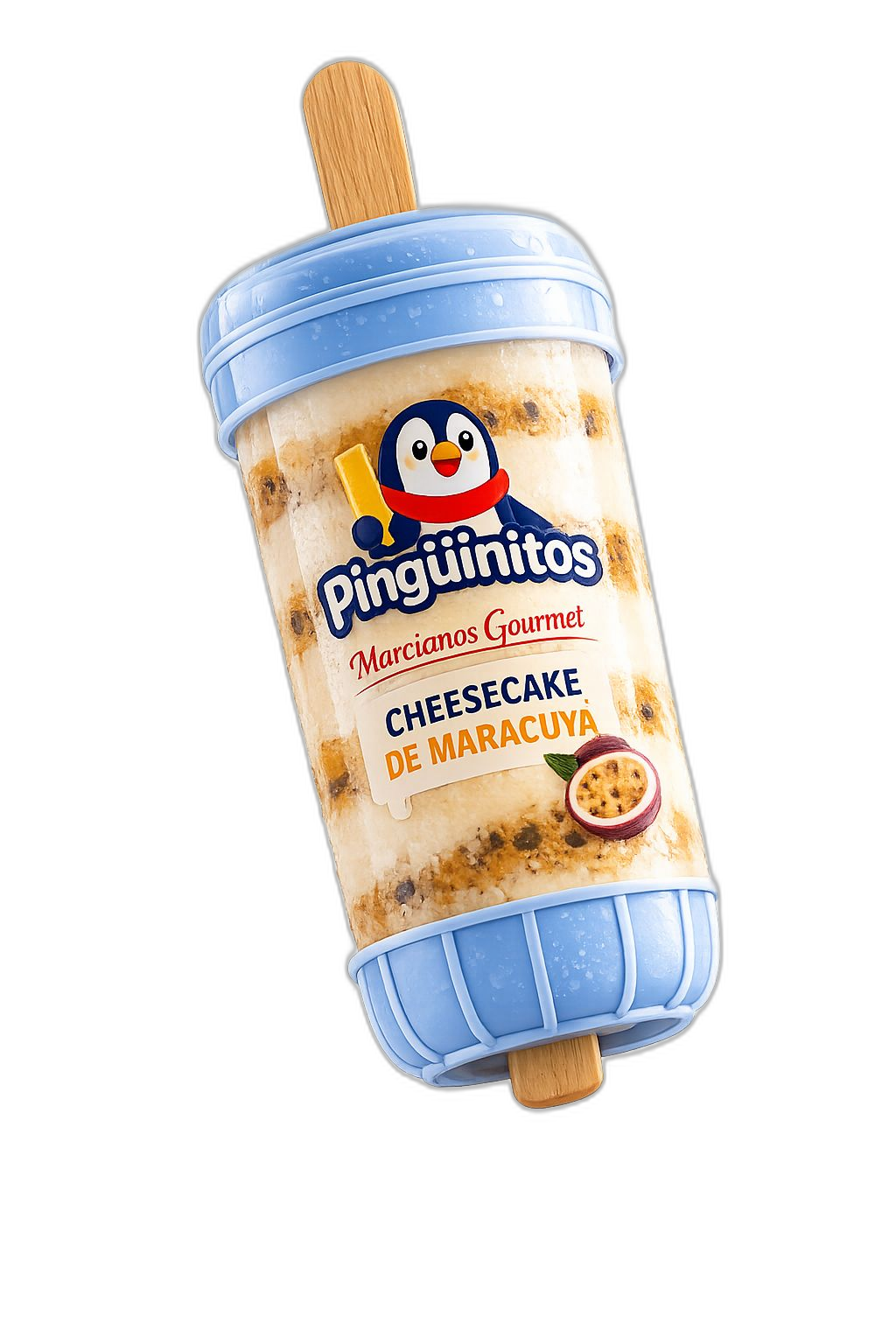 Pingüinitos Cheesecake de Maracuyá